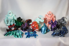 Retail Counter Top Display box with a assortment of 30 random 3D Printed Creatures